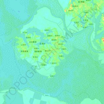 莲湖乡 topographic map, elevation, terrain