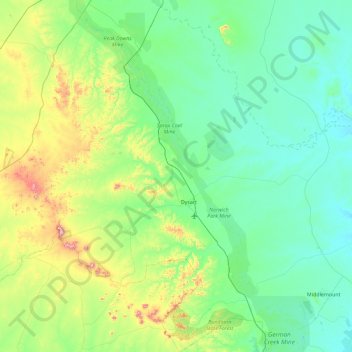 Dysart topographic map, elevation, terrain
