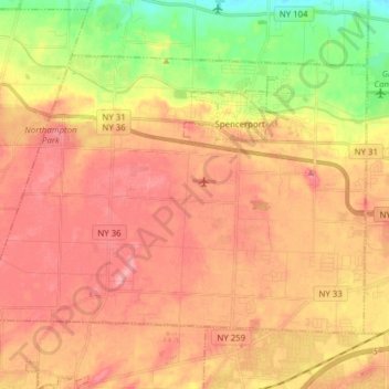 Town of Ogden topographic map, elevation, terrain