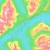 Tesla Lake topographic map, elevation, terrain