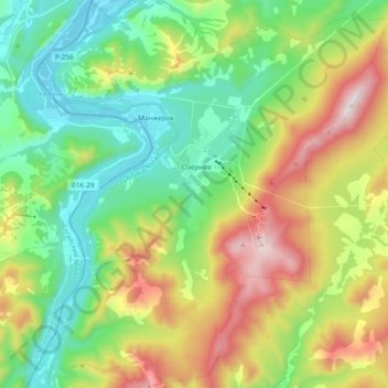 Манжерокское сельское поселение topographic map, elevation, terrain