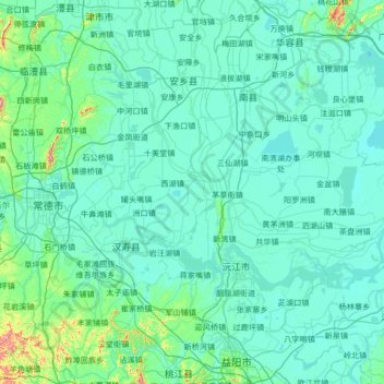 洞庭湖 topographic map, elevation, terrain