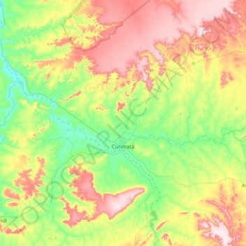 Curimatá topographic map, elevation, terrain