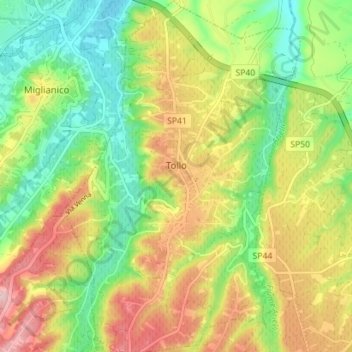 Tollo topographic map, elevation, terrain