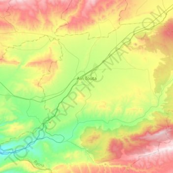 Aïn Touta topographic map, elevation, terrain