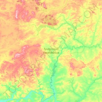 Тунгусский заповедник topographic map, elevation, terrain