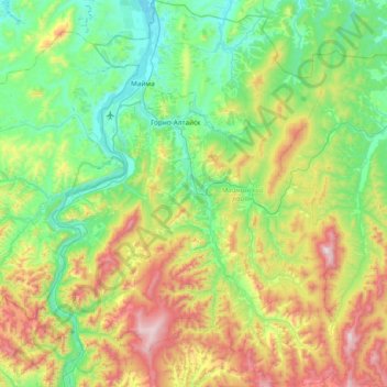 Майминский район topographic map, elevation, terrain