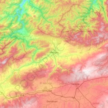 Mengen topographic map, elevation, terrain
