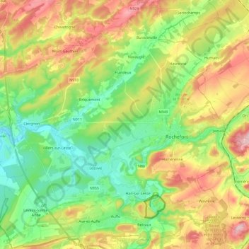 Rochefort topographic map, elevation, terrain