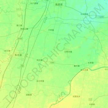 Dongguang County topographic map, elevation, terrain