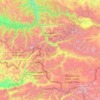 Сайлюгемский национальный парк topographic map, elevation, terrain
