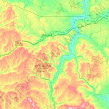Schoharie County topographic map, elevation, terrain