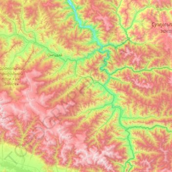 Купчегенское сельское поселение topographic map, elevation, terrain