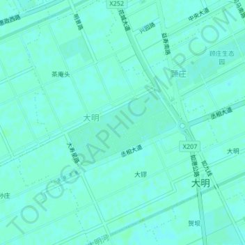 大明社区 topographic map, elevation, terrain