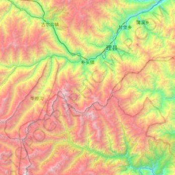 朴头镇 topographic map, elevation, terrain