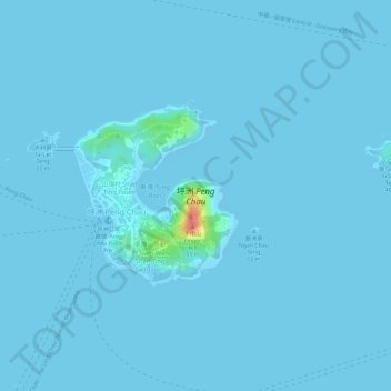 Peng Chau topographic map, elevation, terrain
