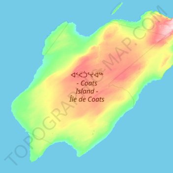 Coats Island topographic map, elevation, terrain