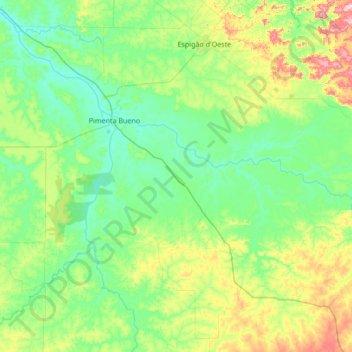 Pimenta Bueno topographic map, elevation, terrain