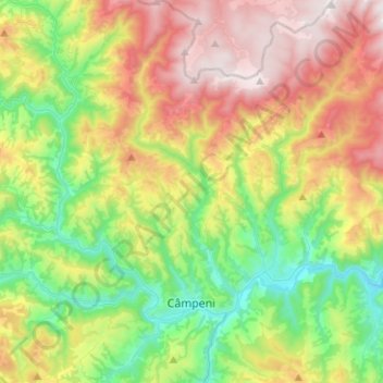 Câmpeni topographic map, elevation, terrain