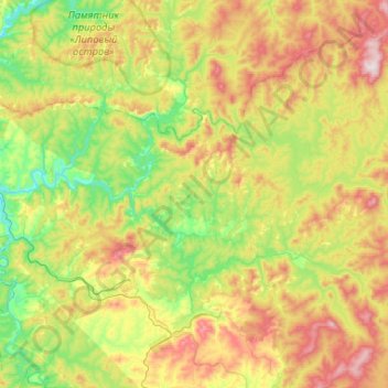 Казское городское поселение topographic map, elevation, terrain