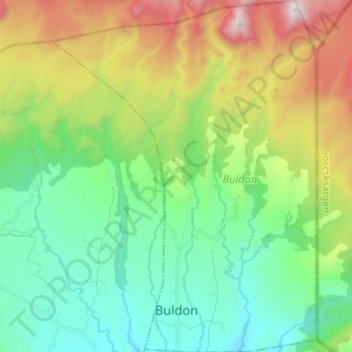 Buldon topographic map, elevation, terrain