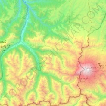 Хурзукское сельское поселение topographic map, elevation, terrain