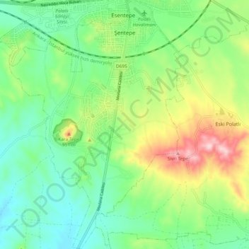Şentepe Mahallesi topographic map, elevation, terrain