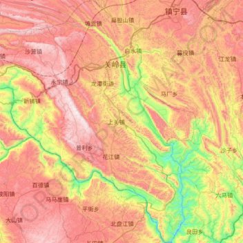 关岭布依族苗族自治县 topographic map, elevation, terrain