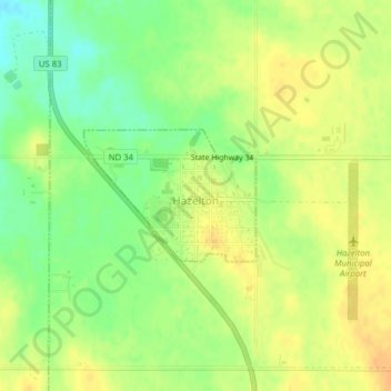 Hazelton topographic map, elevation, terrain