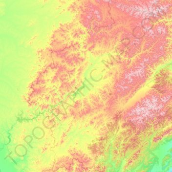 Rajon Werchnebureinski topographic map, elevation, terrain