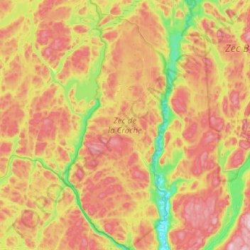 Zec de la Croche topographic map, elevation, terrain