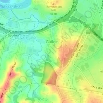 Gailes topographic map, elevation, terrain