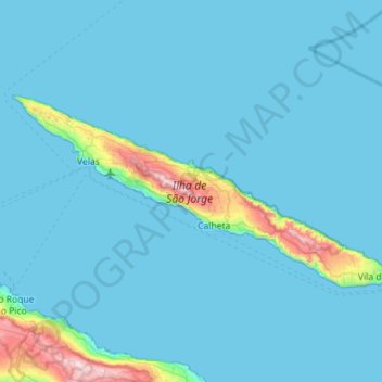Ilha de São Jorge topographic map, elevation, terrain