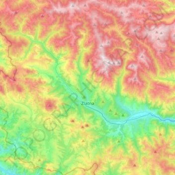Zlatna topographic map, elevation, terrain