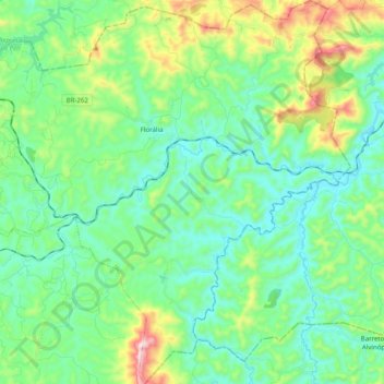 Florália topographic map, elevation, terrain