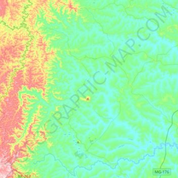 Estrela do Indaiá topographic map, elevation, terrain