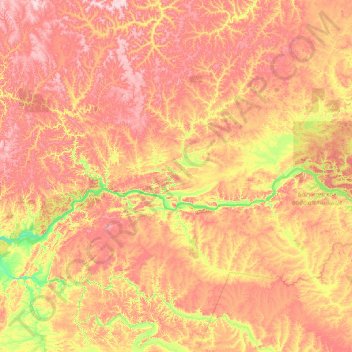Богучанский район topographic map, elevation, terrain