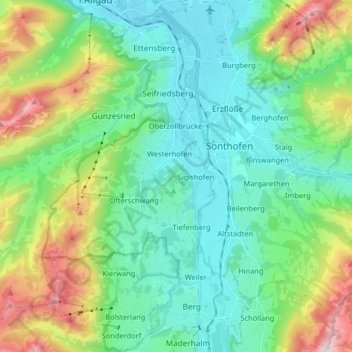 Blaichach topographic map, elevation, terrain
