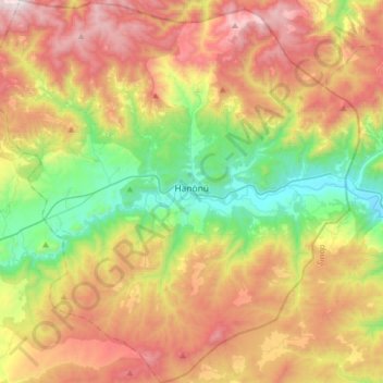 Hanönü topographic map, elevation, terrain
