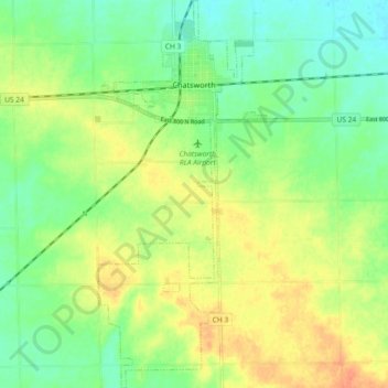 Chatsworth topographic map, elevation, terrain