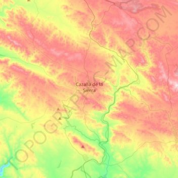 Cazalla de la Sierra topographic map, elevation, terrain