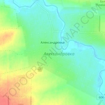 Александровка topographic map, elevation, terrain