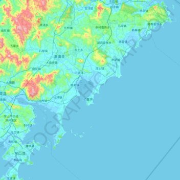 Zhangpu County topographic map, elevation, terrain