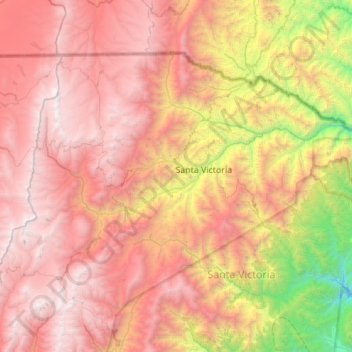 Santa Victoria Oeste topographic map, elevation, terrain