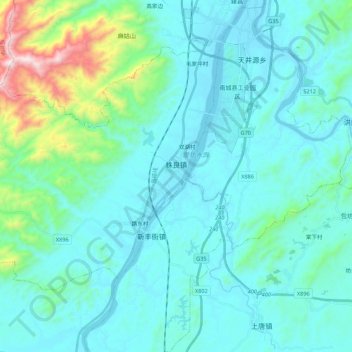 株良镇 topographic map, elevation, terrain