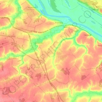 Листвянское сельское поселение topographic map, elevation, terrain