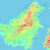 Borneo topographic map, elevation, terrain