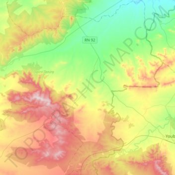 Oued Sefioun topographic map, elevation, terrain