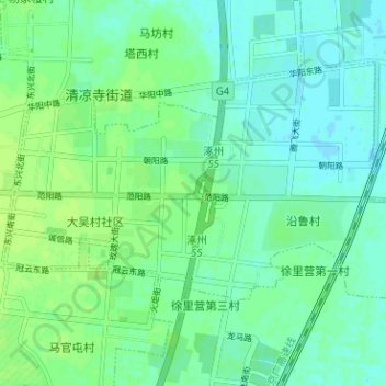 涿州经济开发区 topographic map, elevation, terrain