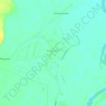 Кутушево topographic map, elevation, terrain